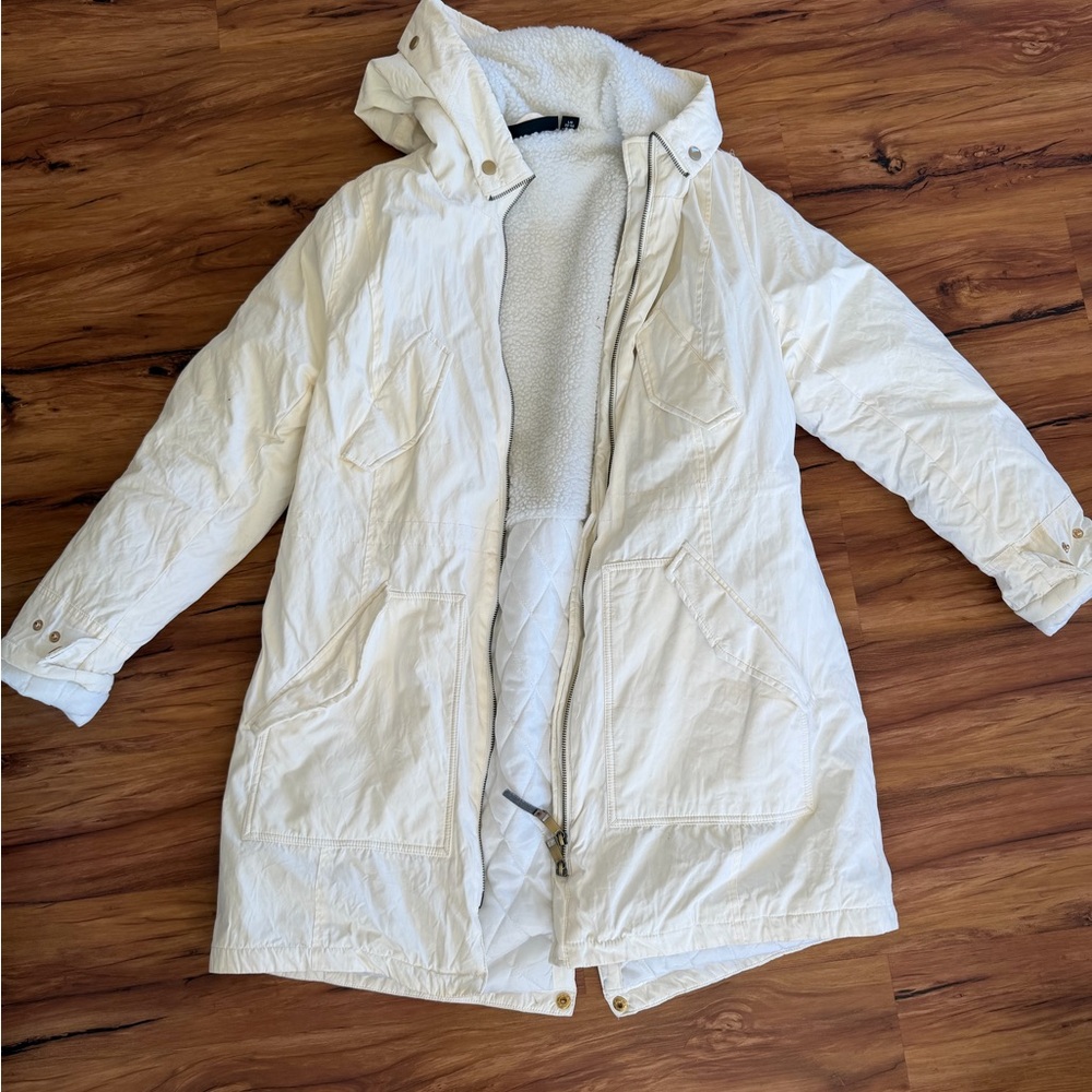 Swiss Tech Women's Cream Hooded Ski Jacket